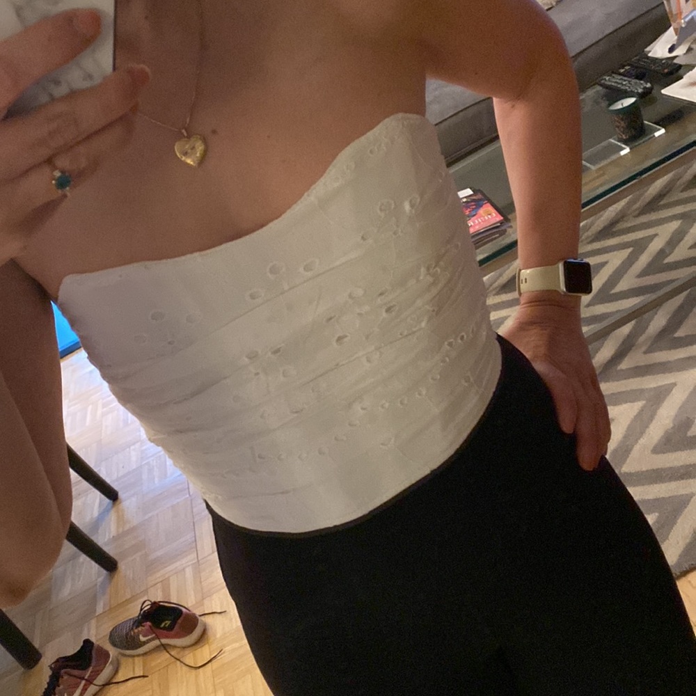Zara Eyelet Embroidered Tube Top - Picture 2 of 8